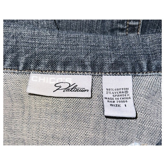Chicos Platinum Denim - Heavy Weight - Fitted - Size 1 (Traditional Small) - Picture 9 of 10